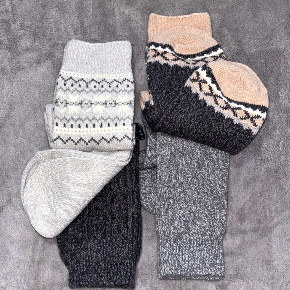 Muk Luks Cozy Up Your Life Crew Height Socks Womens OS‎ (6-11) Gray 4 Pair Pack